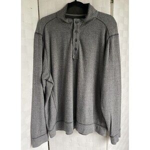Tommy Bahama Tobago Men's Long Sleeve Cotton Ribbed Cotton Gray Sweater Size L